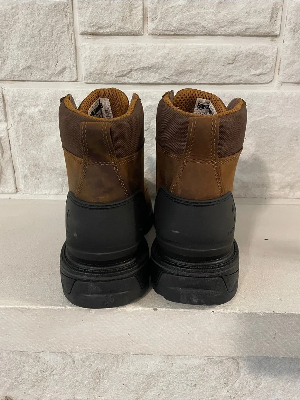 Carhartt Men's Tan/Brown Work Boots with Black Sole